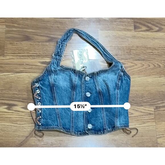 GRLFRND Phoebe Laced Halter Top  in Nashville Suede medium - Picture 8 of 14